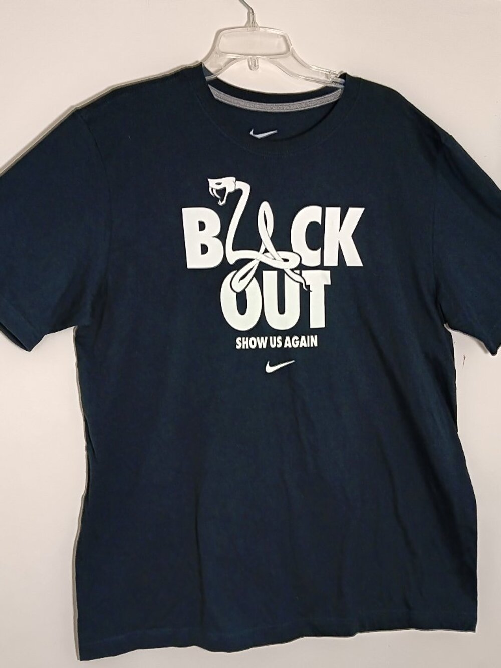 Nike Kobe Bryant black mamba black out show us again Tshirt XL